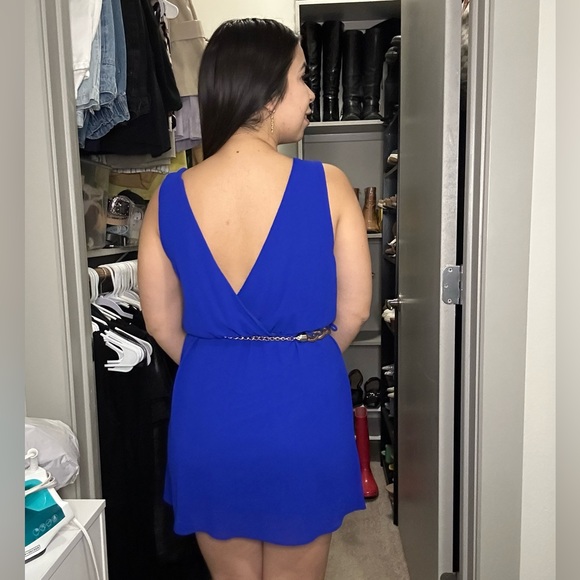 Blue dress with belt - Picture 2 of 2